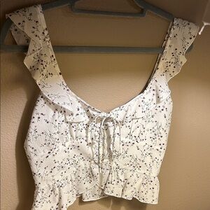 Floral Ruffle Sleeve Top